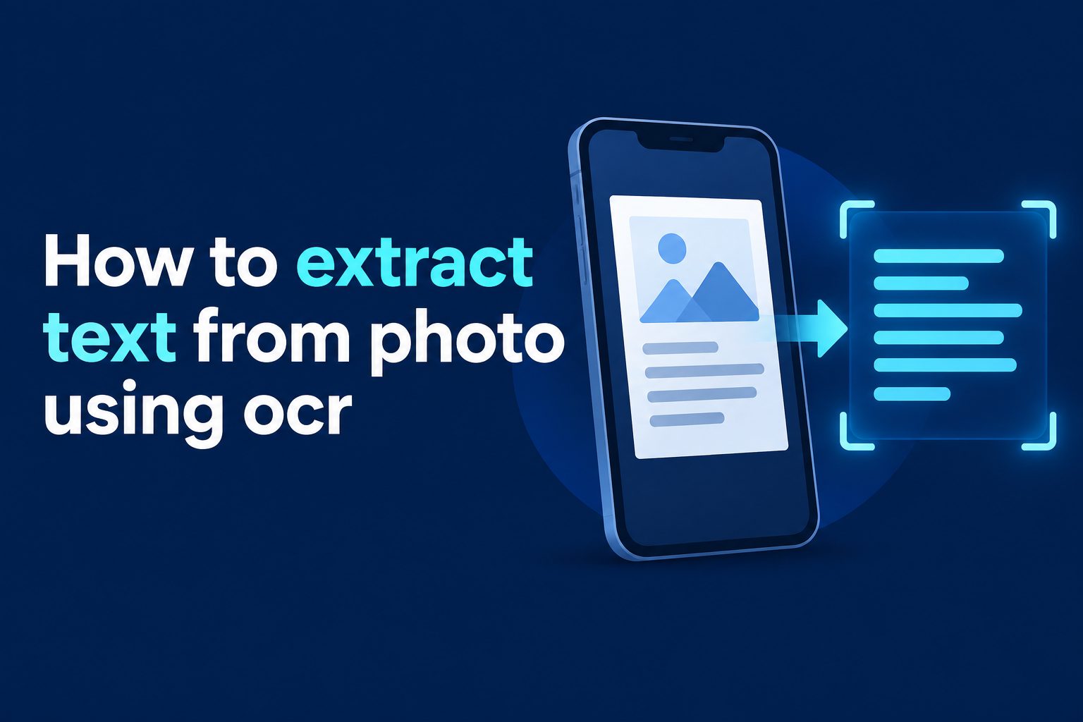 Smartphone scanning a document with OCR text extraction